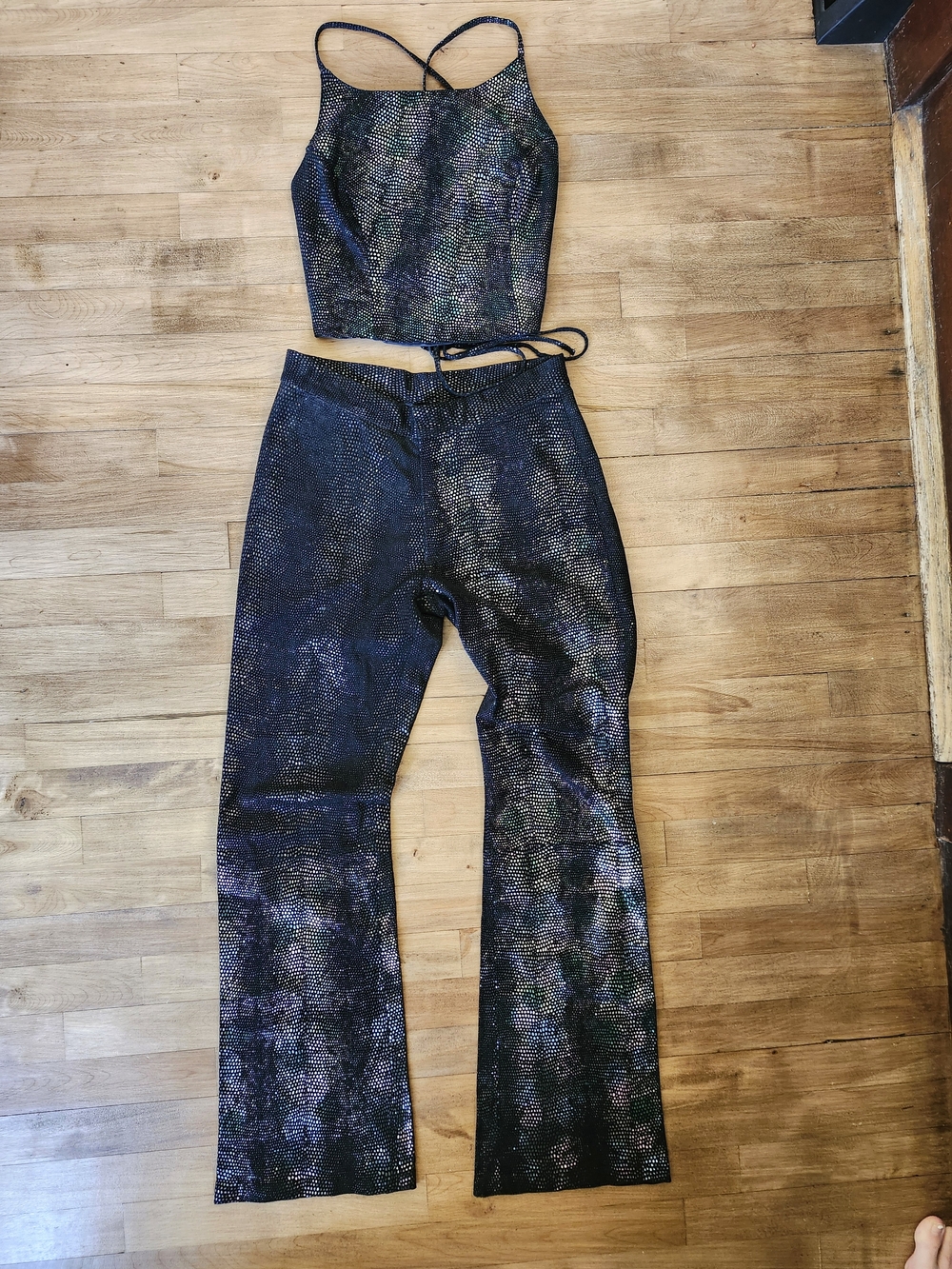 90's Maxima Wilsons Leather Black Iridecent Snakeskin Set